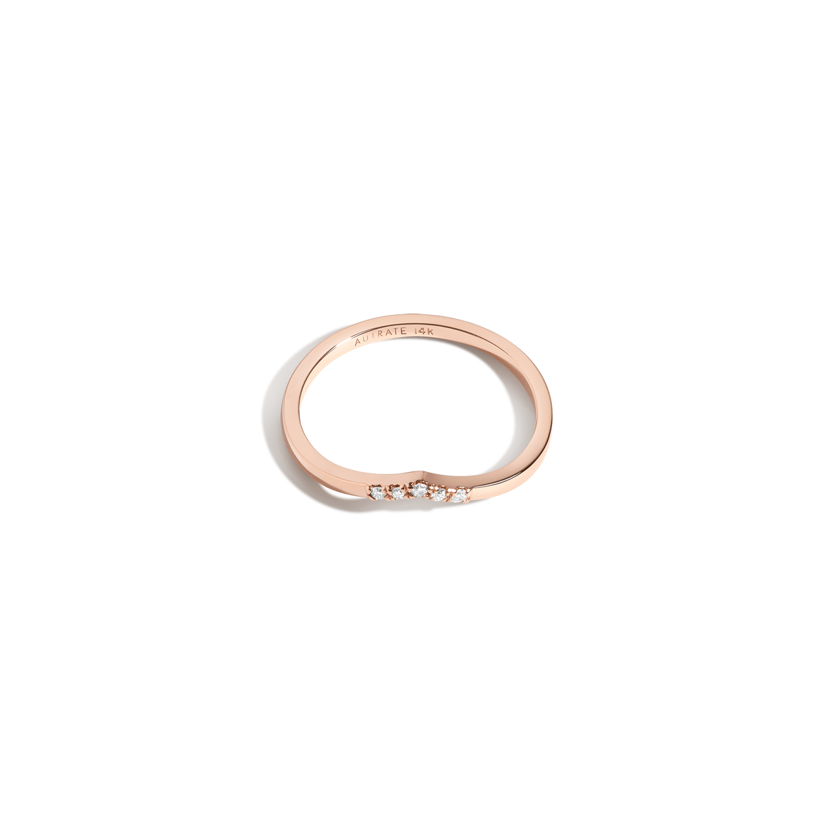 Brooklyn Bridge Ring with White Diamonds Rose Gold Vermeil 14K Rose Gold 18K Rose Gold White Diamonds