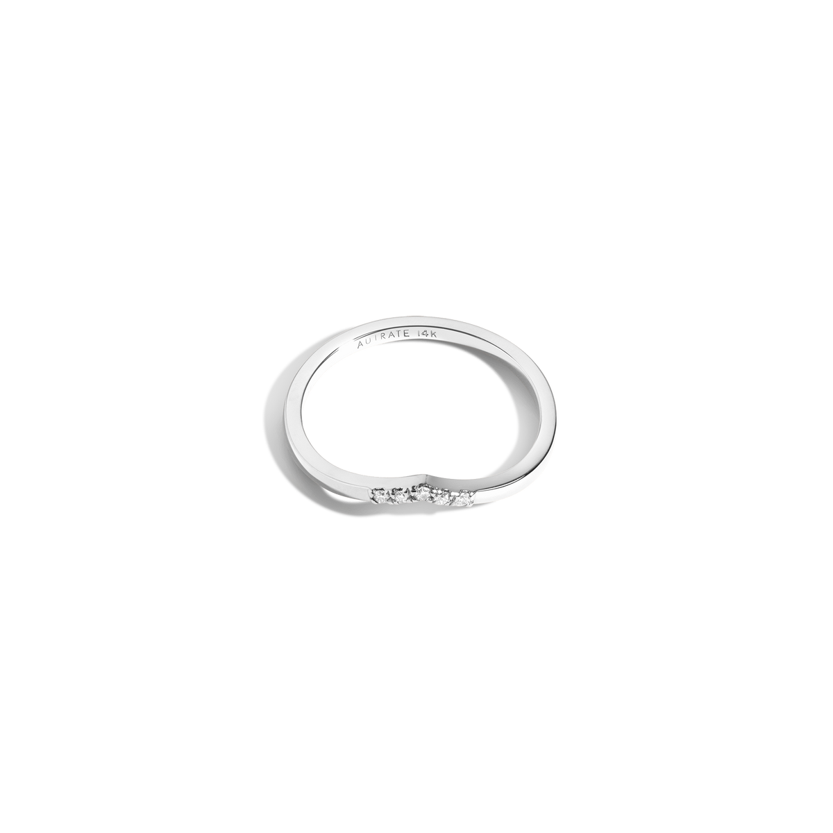 Brooklyn Bridge Ring with White Diamonds White Gold Vermeil 14K White Gold 18K White Gold White Diamonds