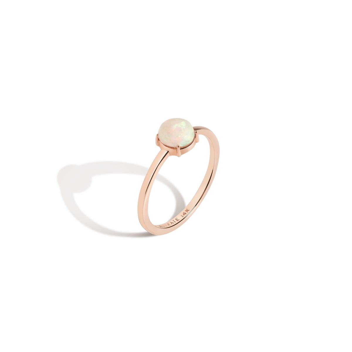Simple Opal Ring Rose Gold Vermeil 14K Rose Gold 18K Rose Gold First 
