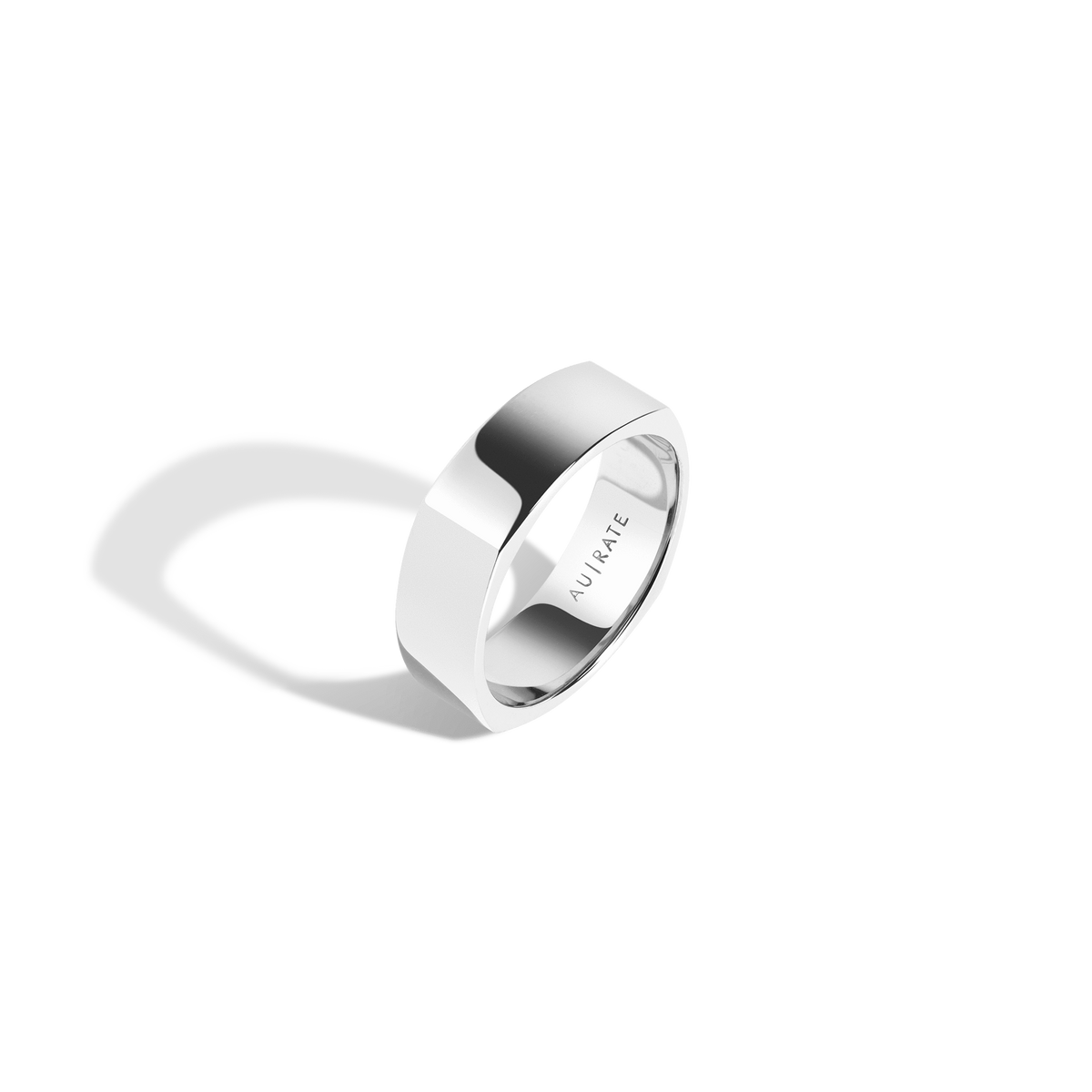 Geometric Square Band White Gold 14k 18k Front First