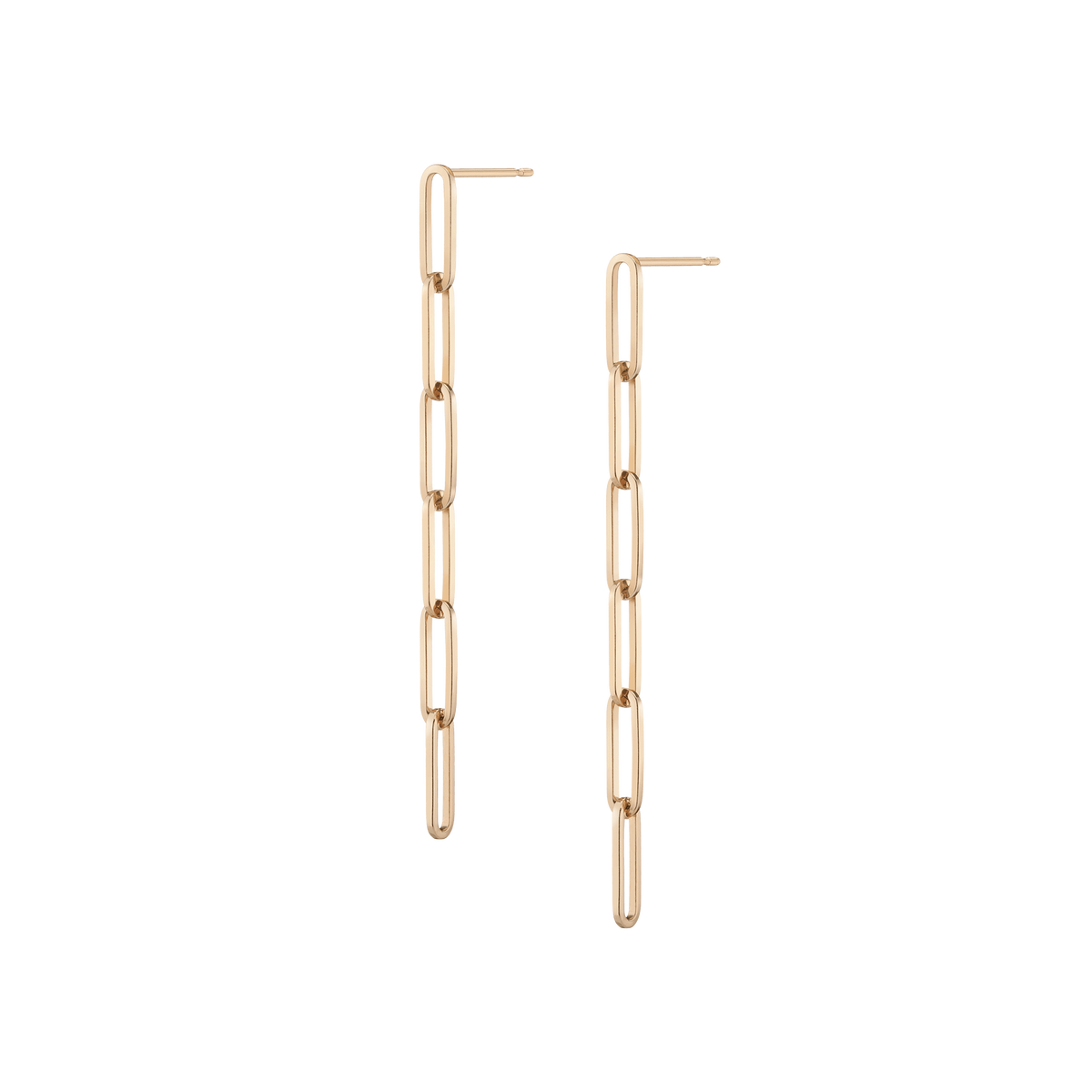 Sway Large Chain Earrings Short Yellow Gold Vermeil 14K 18K Single | Pair
