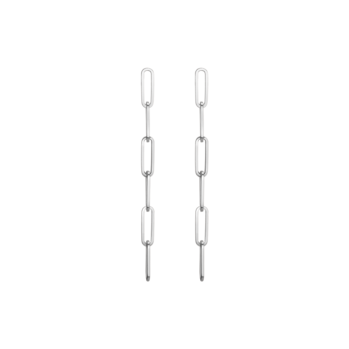Sway Large Chain Earrings Short White Gold Vermeil 14K 18K Single | Pair First