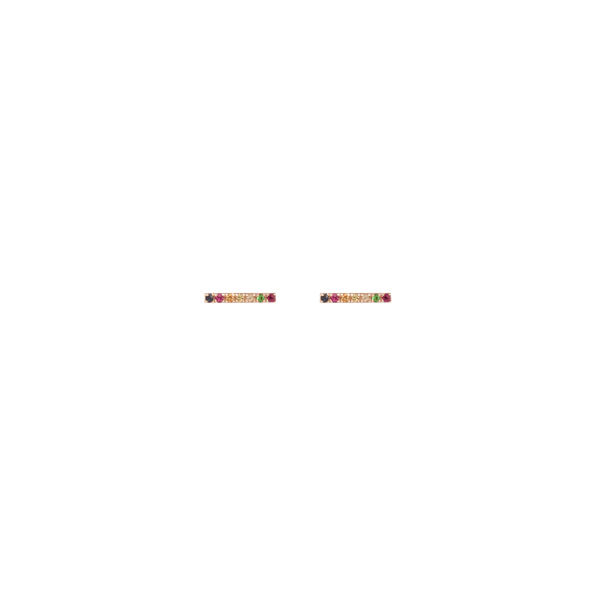 Kaleidoscope Midi Bar Earrings Rose Gold 14K 18K Single | Pair First