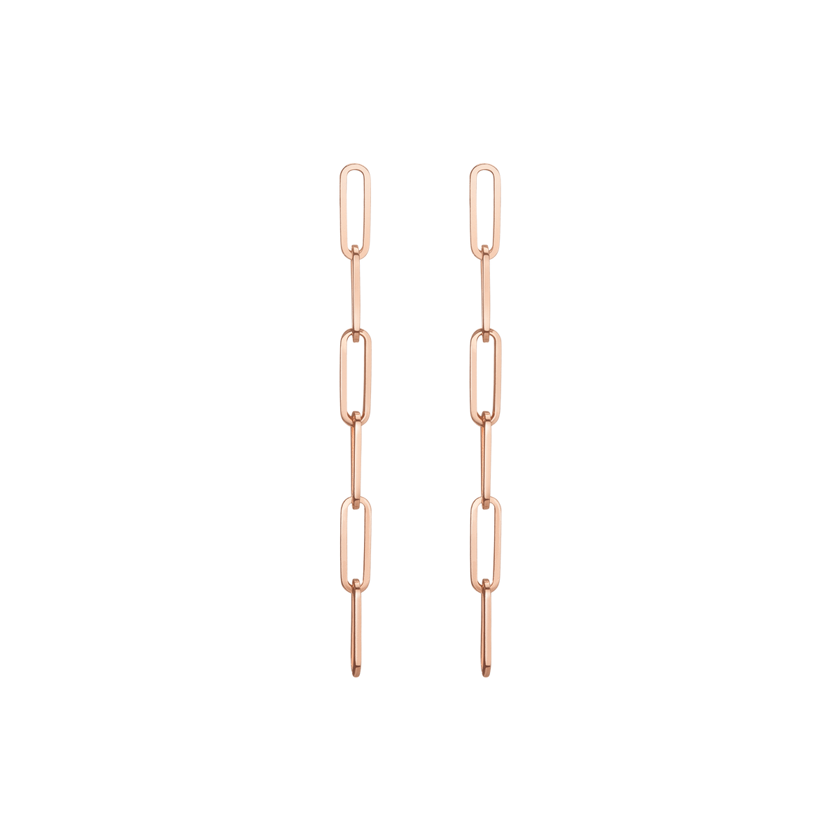 Sway Large Chain Earrings Short Rose Gold Vermeil 14K 18K Single | Pair First