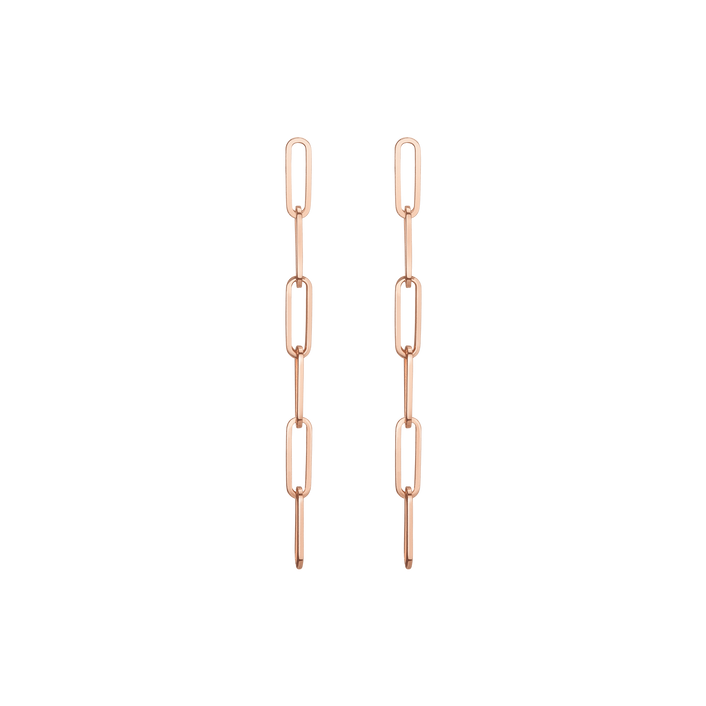 Sway Large Chain Earrings Short Rose Gold Vermeil 14K 18K Single | Pair First