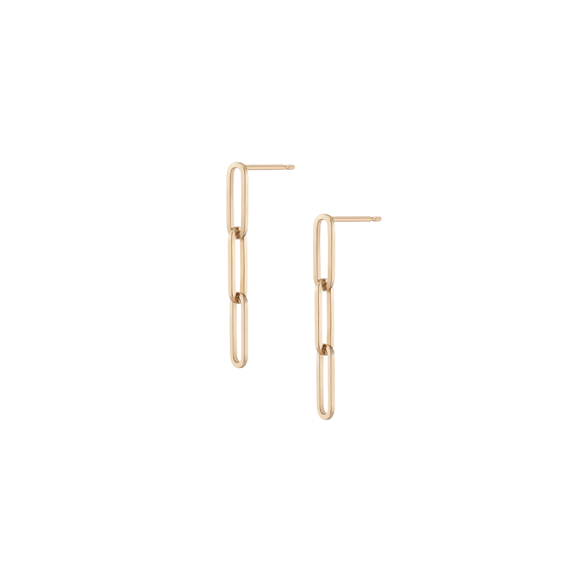 Sway Large Chain Earrings Short Yellow Gold Vermeil 14K 18K Single | Pair