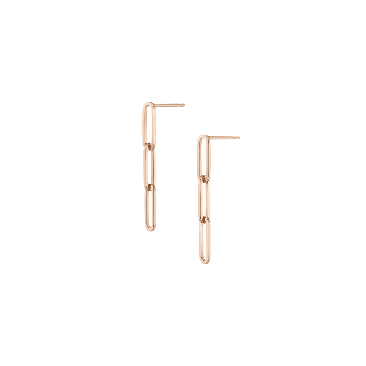Sway Large Chain Earrings Short Rose Gold Vermeil 14K 18K Single | Pair