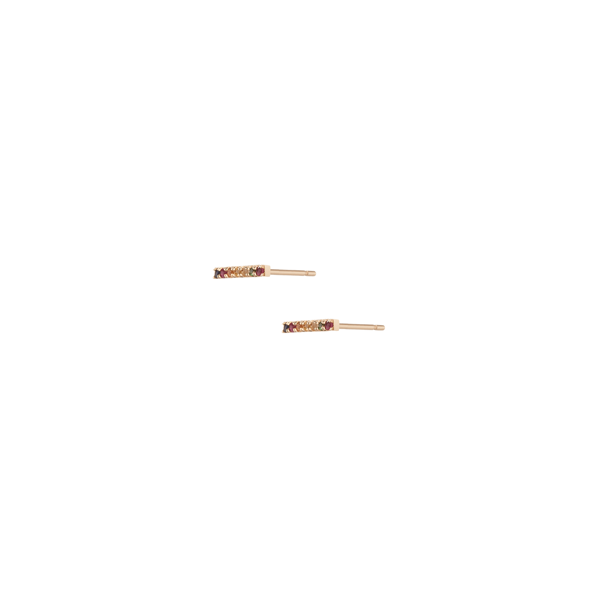 Kaleidoscope Midi Bar Earrings Yellow Gold 14K 18K Single | Pair
