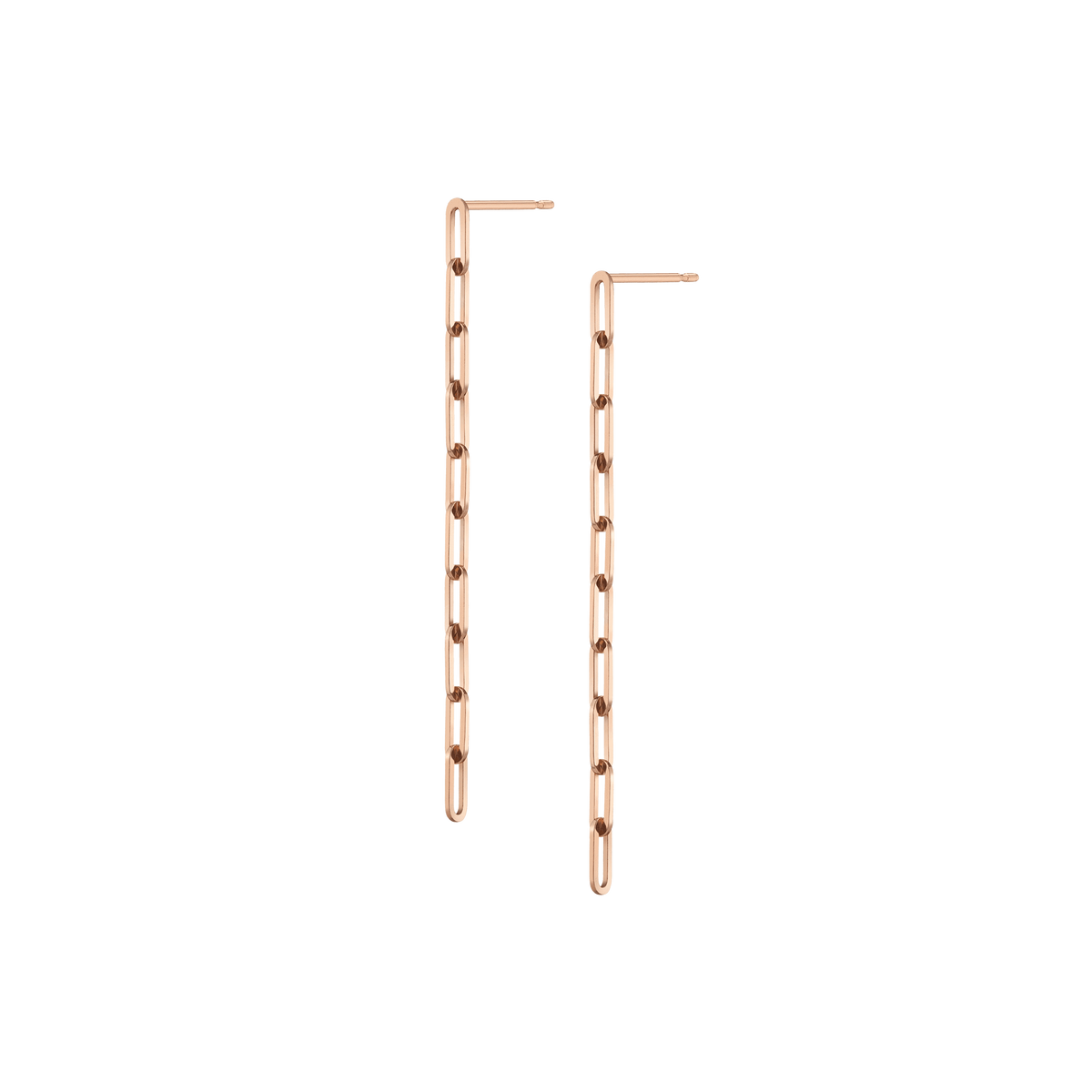 Sway Medium Chain Earrings Long Rose Gold Vermeil 14K 18K Single | Pair