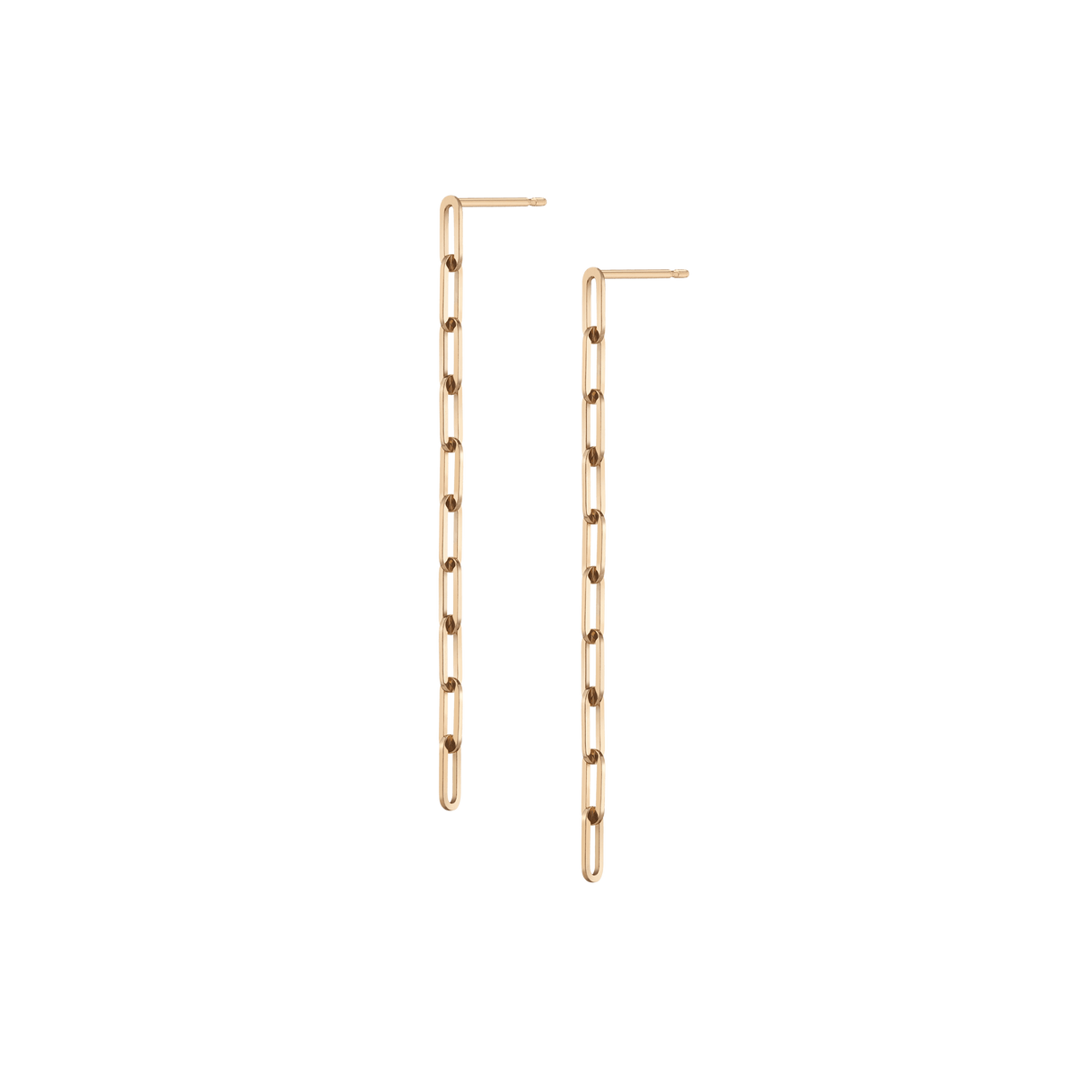 Sway Medium Chain Earrings Long Yellow Gold Vermeil 14K 18K Single | Pair