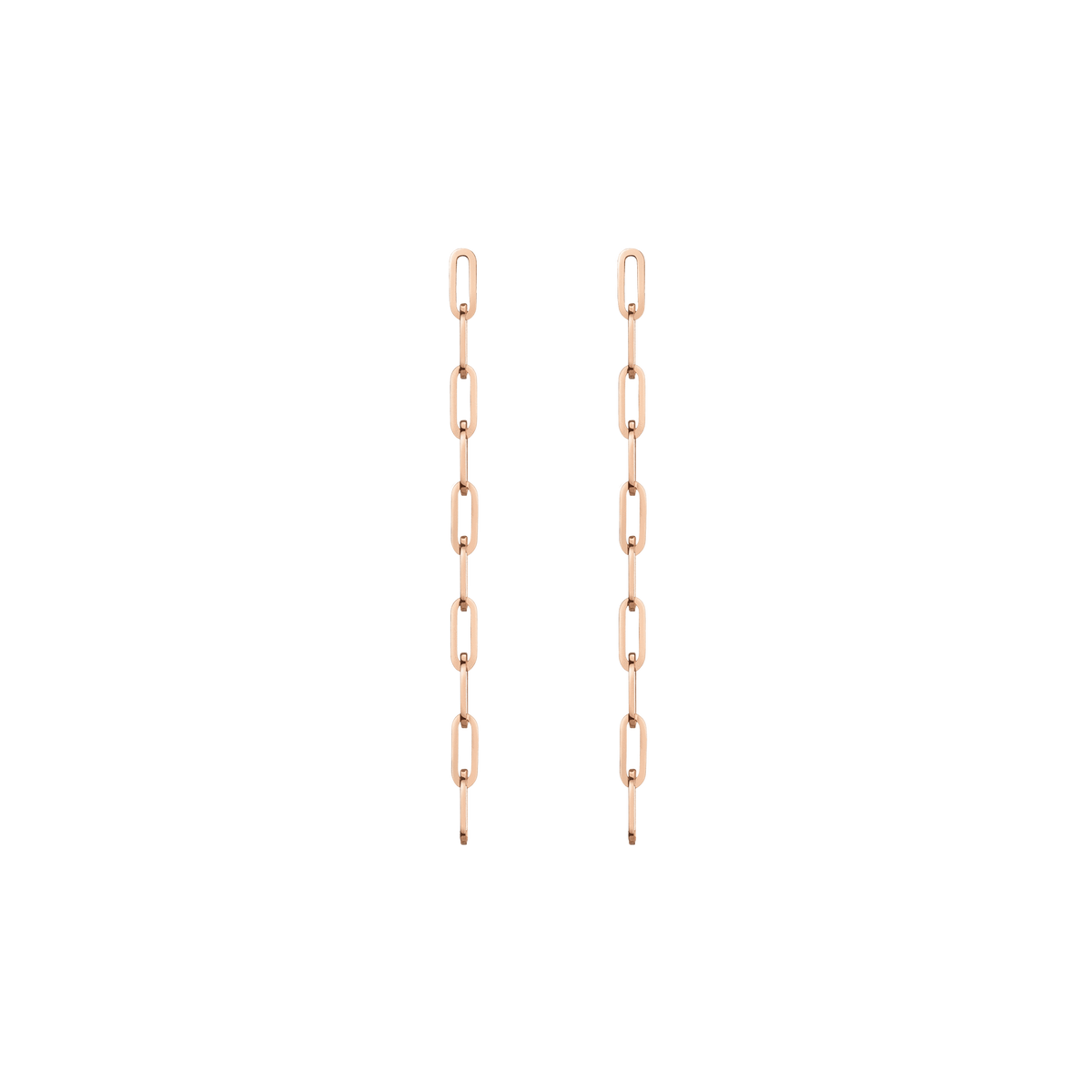 Sway Medium Chain Earrings Long Rose Gold Vermeil 14K 18K Single | Pair First