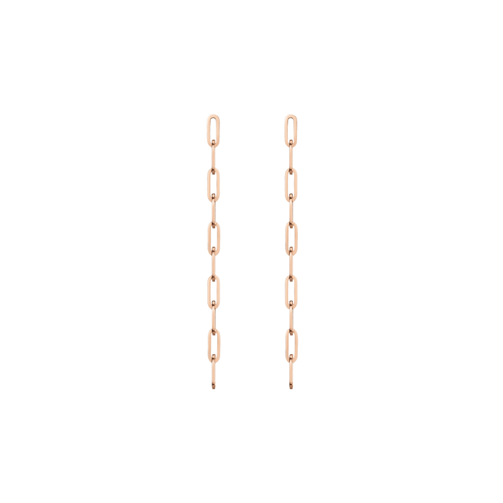 Sway Medium Chain Earrings Long Rose Gold Vermeil 14K 18K Single | Pair First