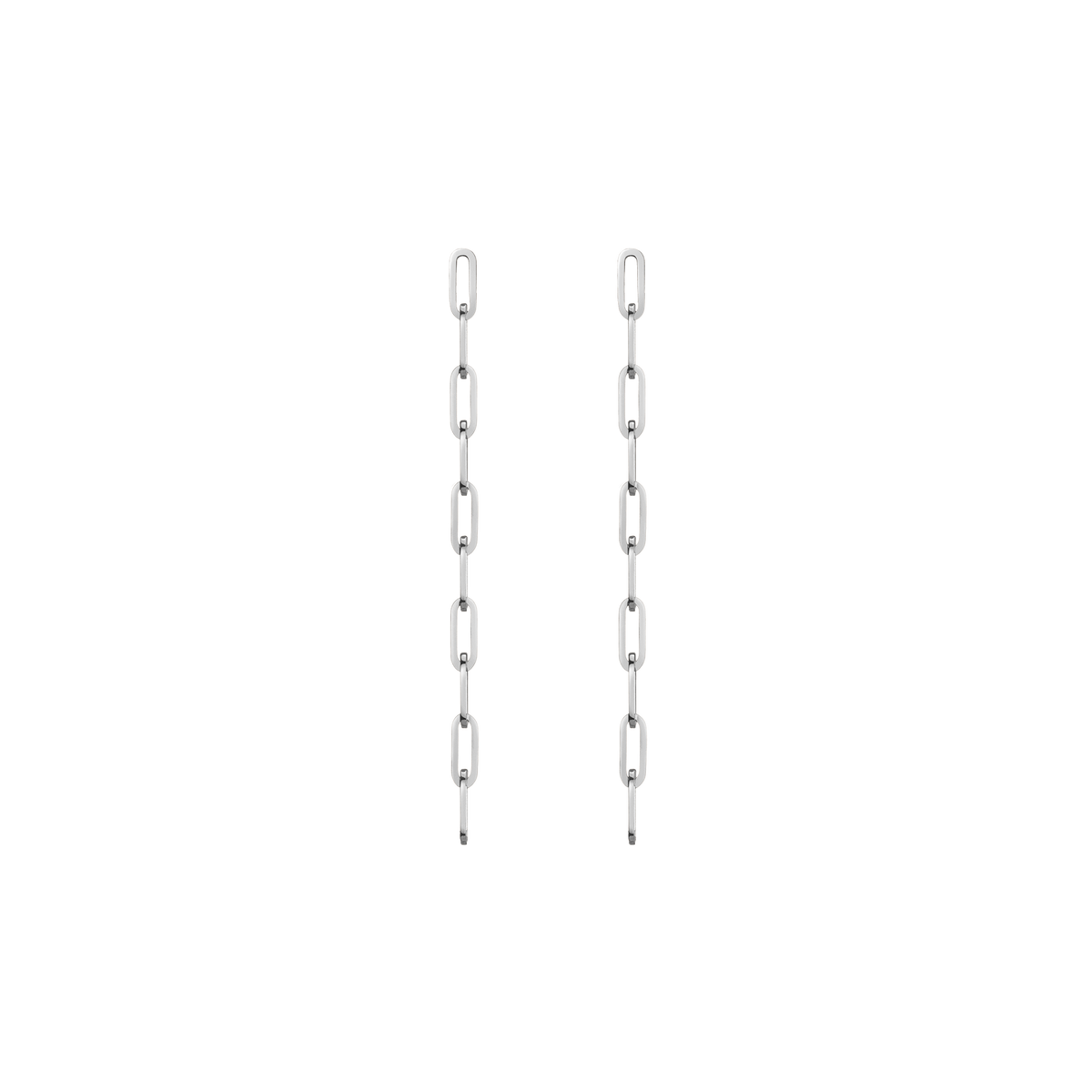 Sway Medium Chain Earrings Long White Gold Vermeil 14K 18K Single | Pair First