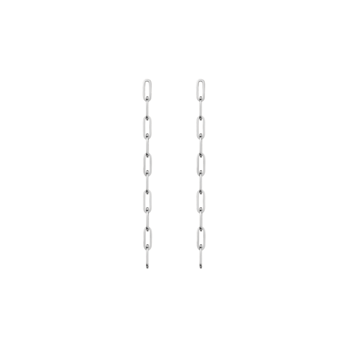 Sway Medium Chain Earrings Long White Gold Vermeil 14K 18K Single | Pair First