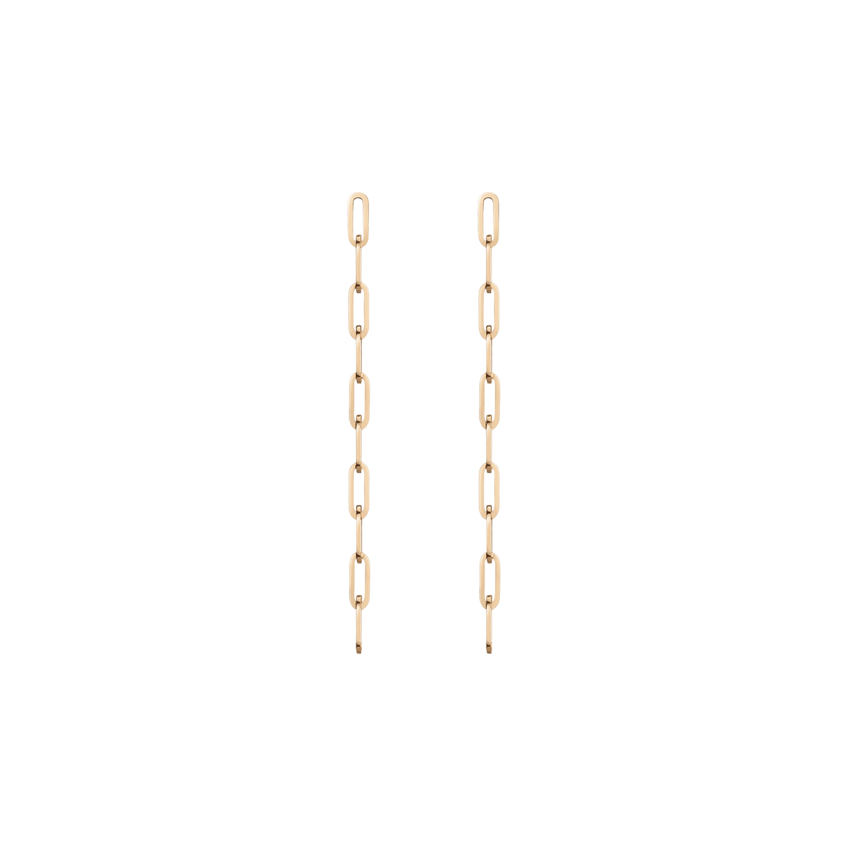 Sway Medium Chain Earrings Long Yellow Gold Vermeil 14K 18K Single | Pair First