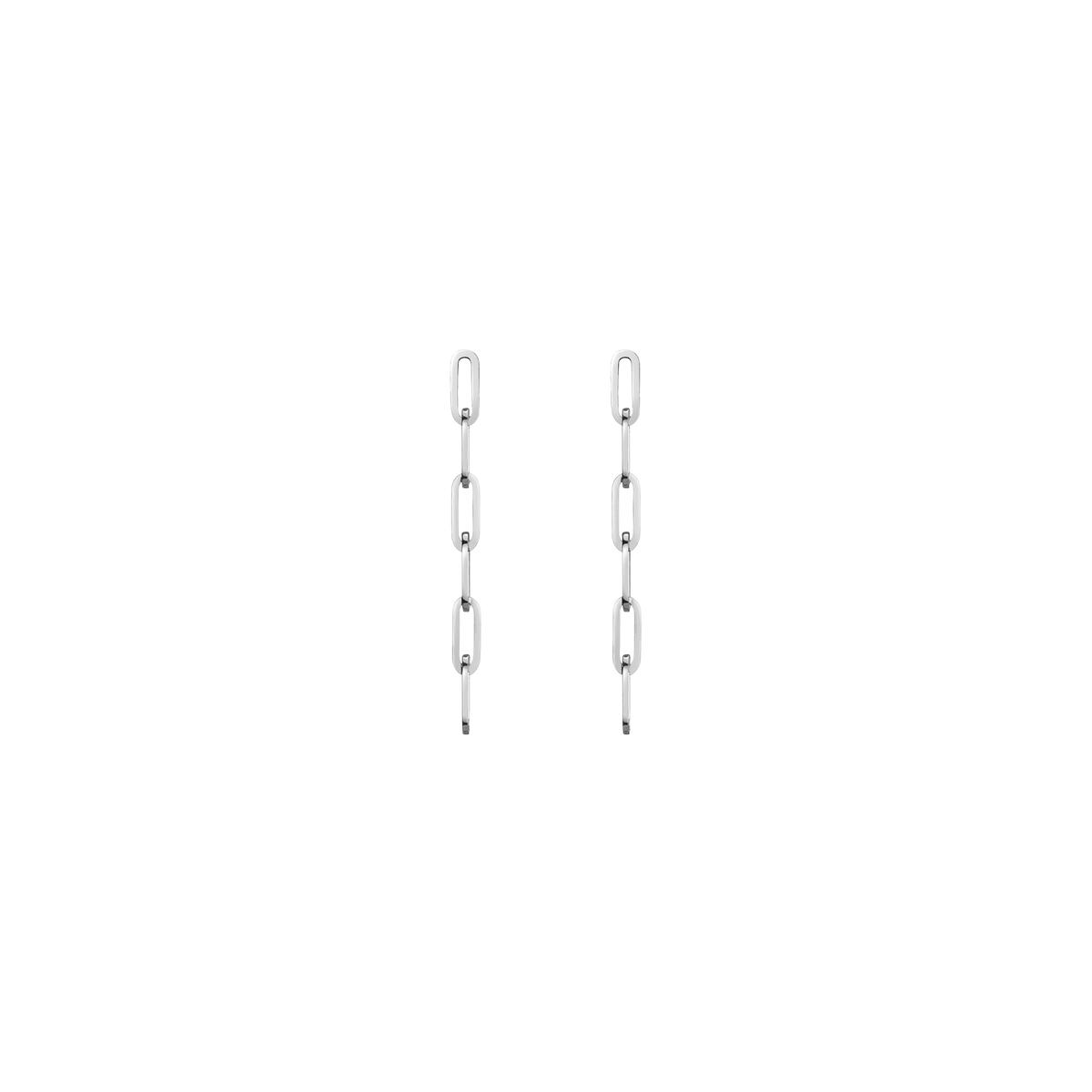 Sway Medium Chain Earrings Short White Gold Vermeil 14K 18K Single | Pair First