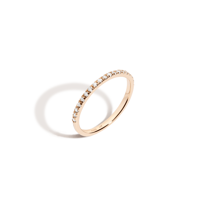 Half Quadricolor Ring White Topaz 14K 18K Yellow Gold First