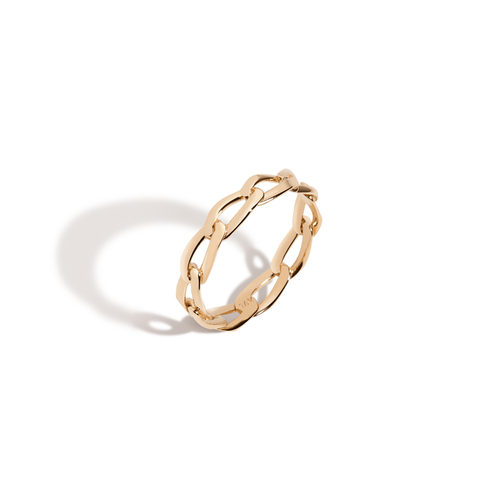 Loose Link Chain Ring Vermeil Yellow Gold 14K Yellow Gold 18K Yellow Gold Front First