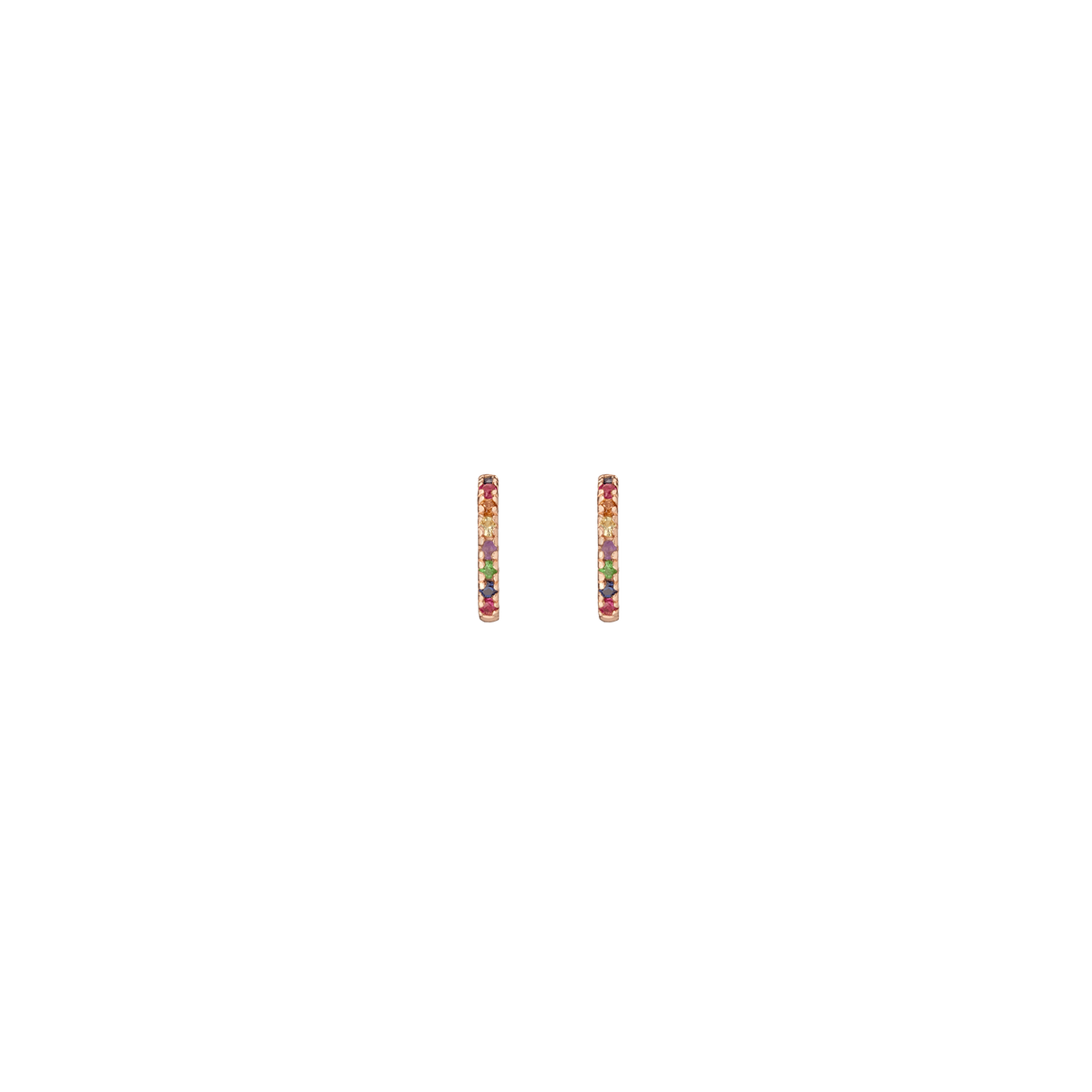 Kaleidoscope Huggie Earrings Rose Gold 14K 18K Single | Pair