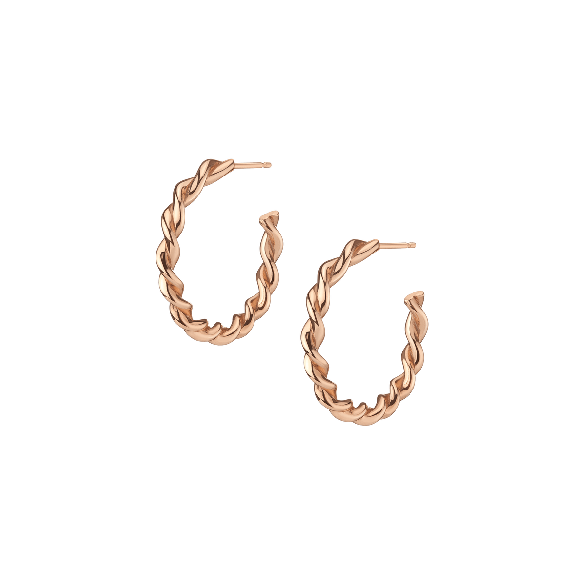 Gold Twist Hoop Earrings Rose Gold Vermeil 14K 18K Single | Pair First