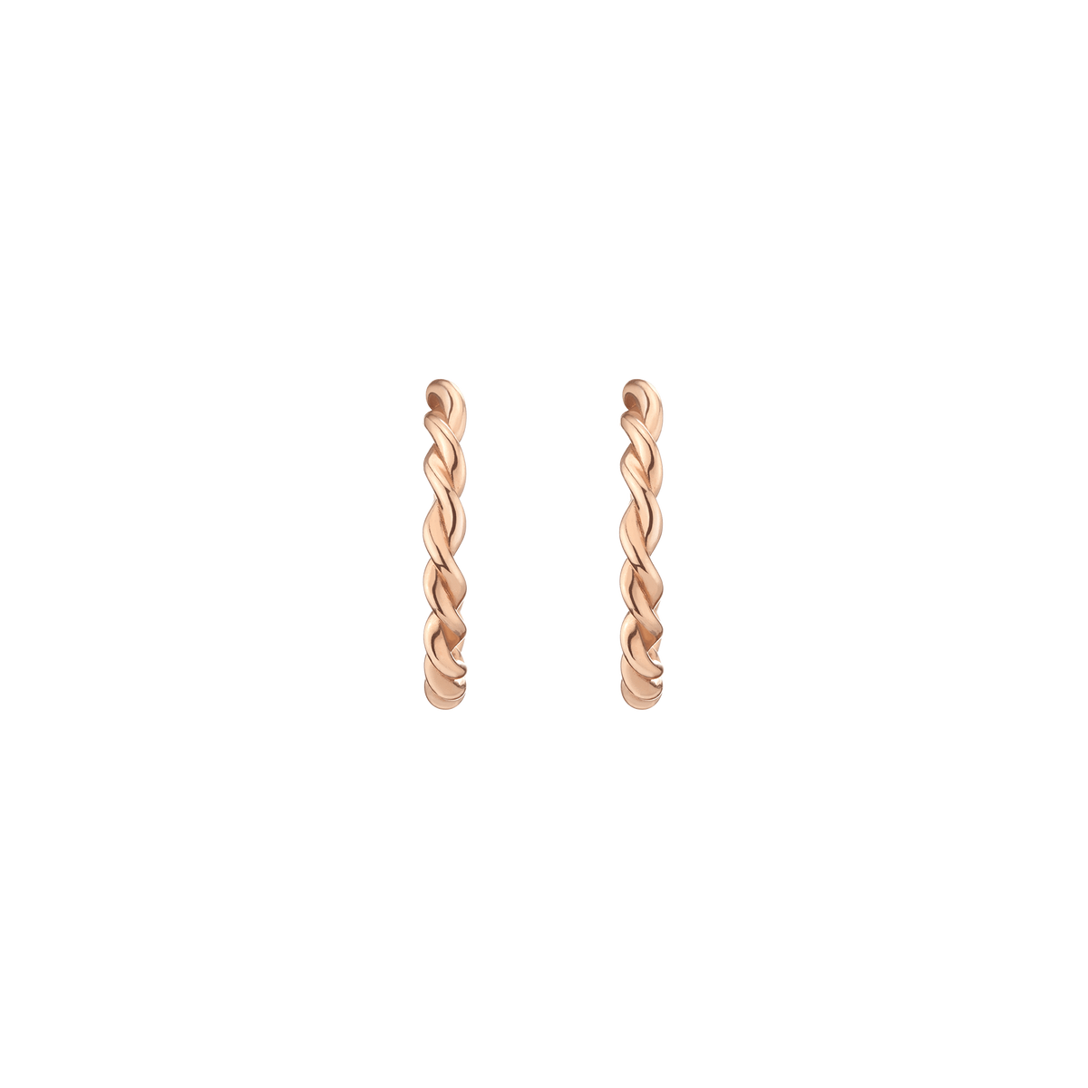 Gold Twist Hoop Earrings Rose Gold Vermeil 14K 18K Single | Pair
