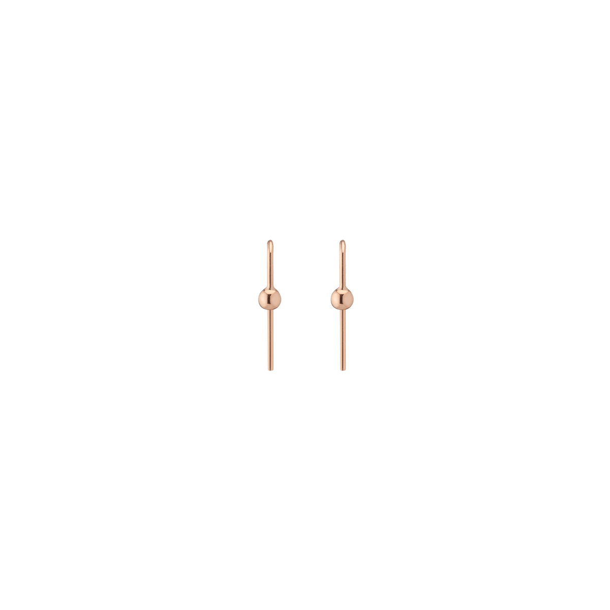 Short Gold Ball Hook Earrings Rose Gold 14K 18K Gold Single | Pair