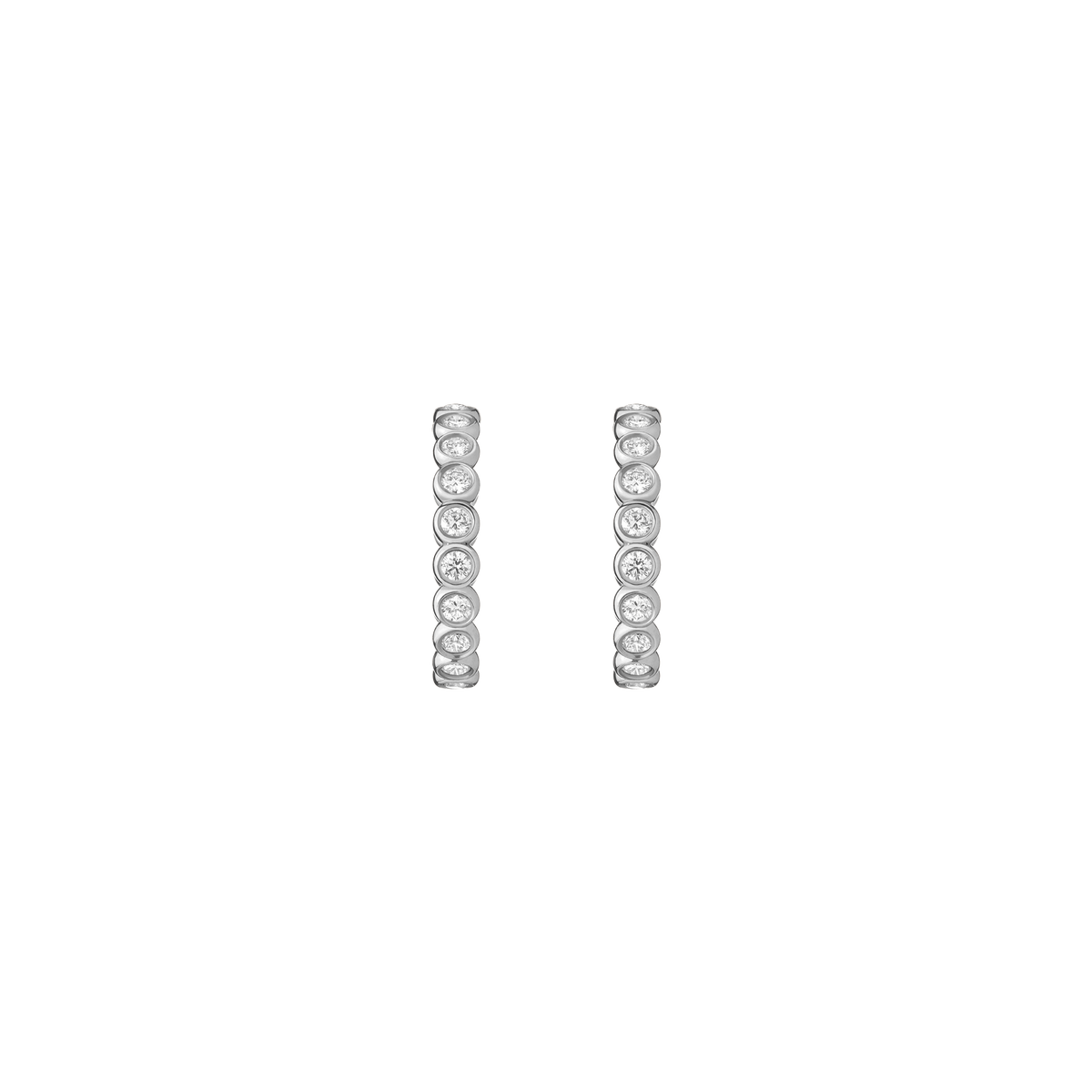 Diamond Eternity Hoop Earrings White Gold 14K 18K Single | Pair