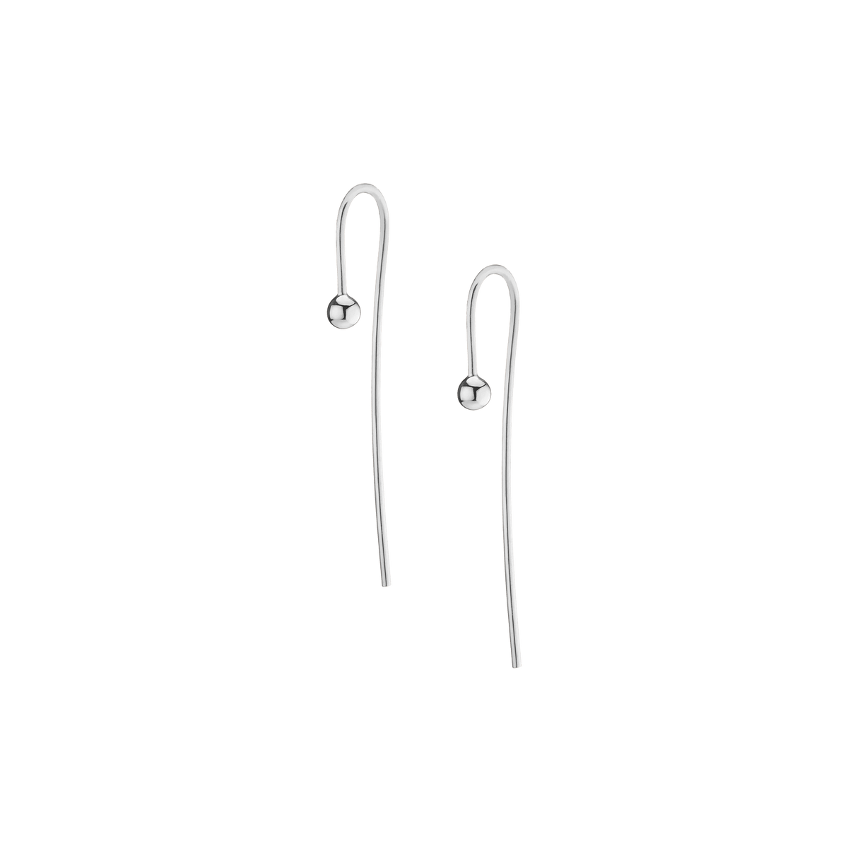 Long Gold Ball Hook Earrings White Gold 14K 18K Gold Single | Pair First