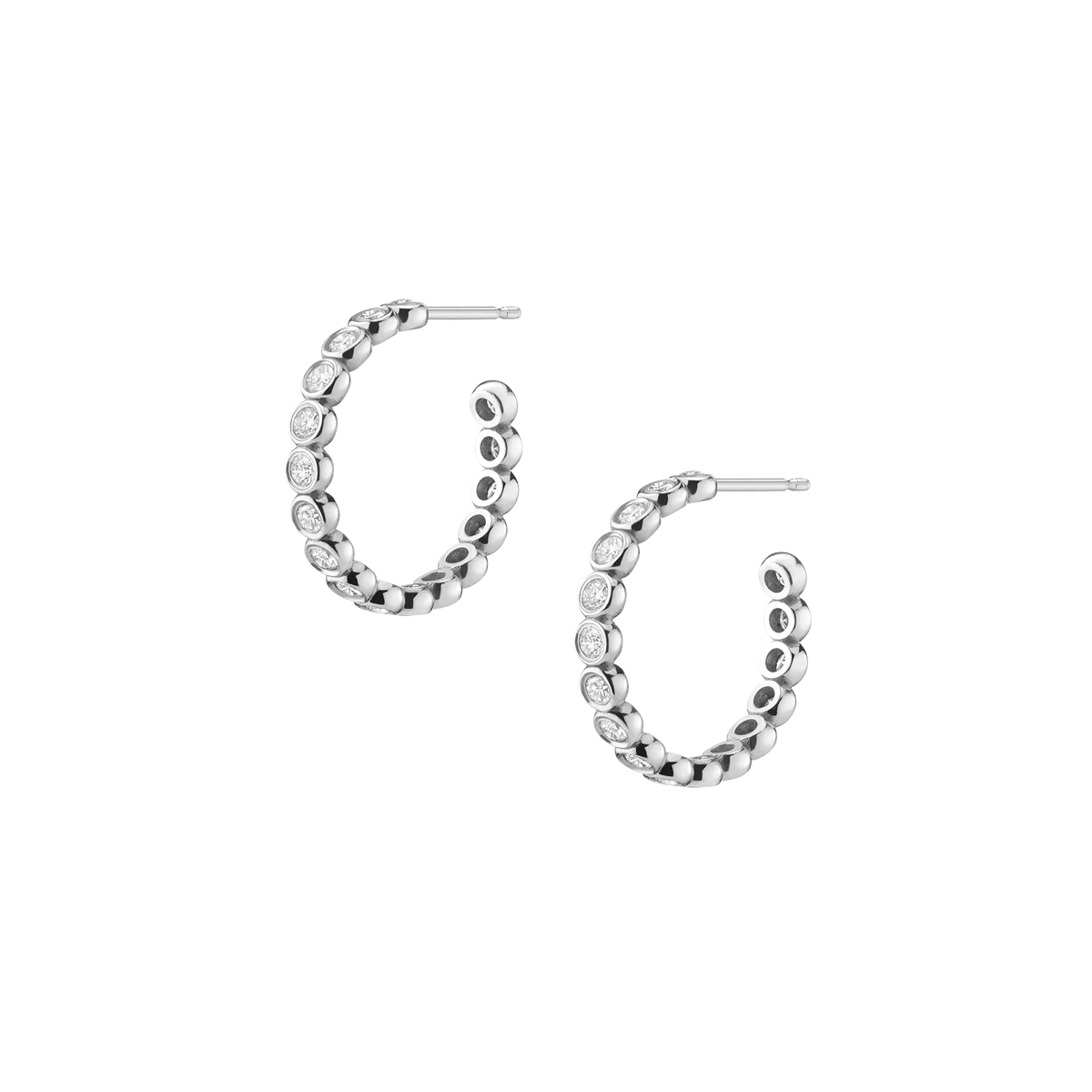 Diamond Eternity Hoop Earrings White Gold 14K 18K Single | Pair First