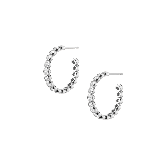 Diamond Eternity Hoop Earrings White Gold 14K 18K Single | Pair First