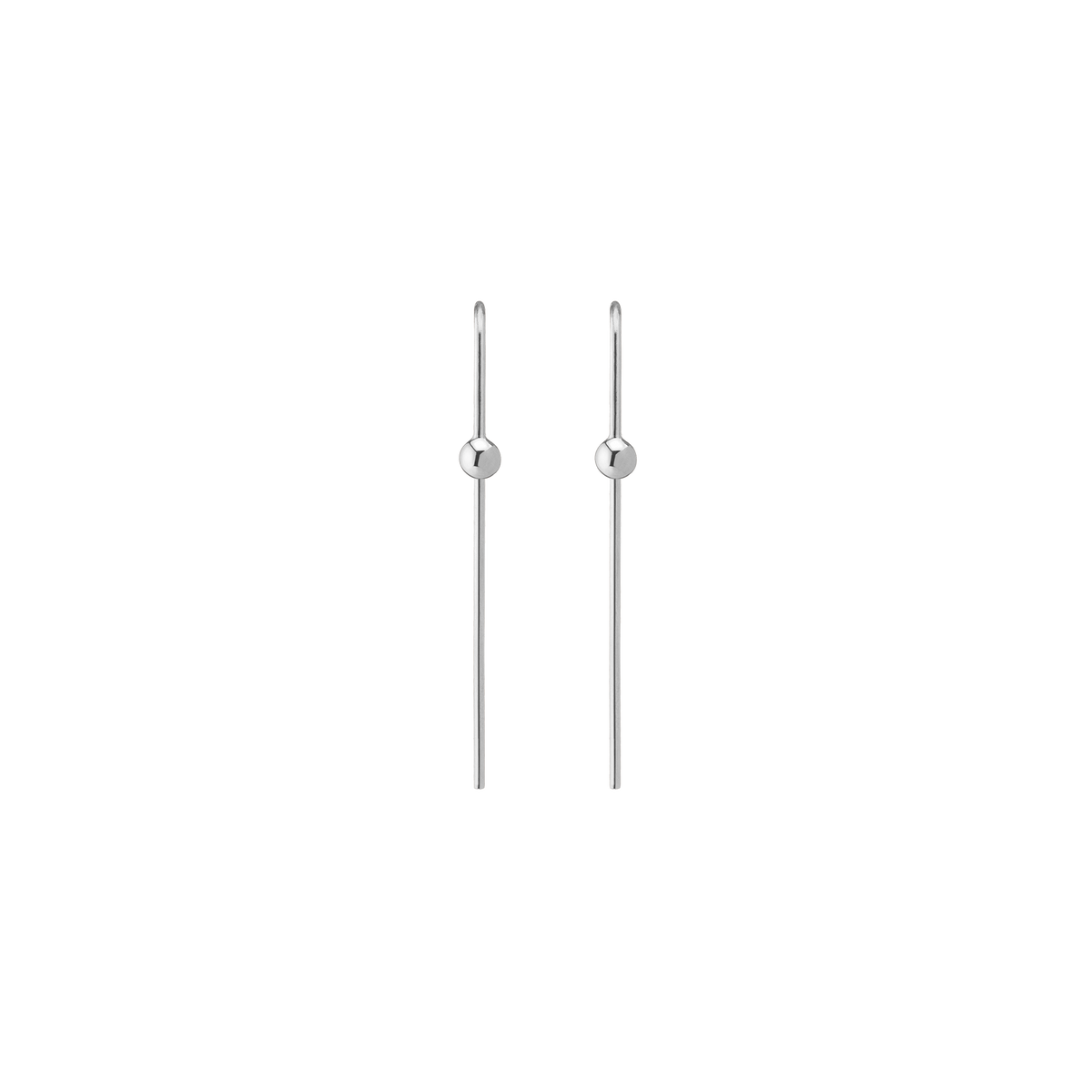 Long Gold Ball Hook Earrings White Gold 14K 18K Gold Single | Pair