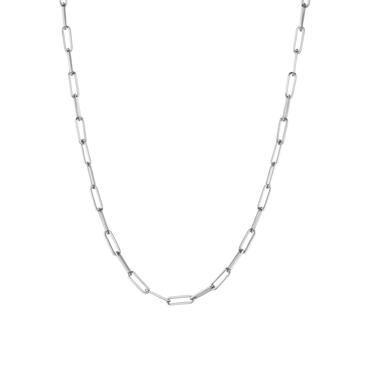 Large Chain Necklace White Gold Vermeil 14K 18K 18in First