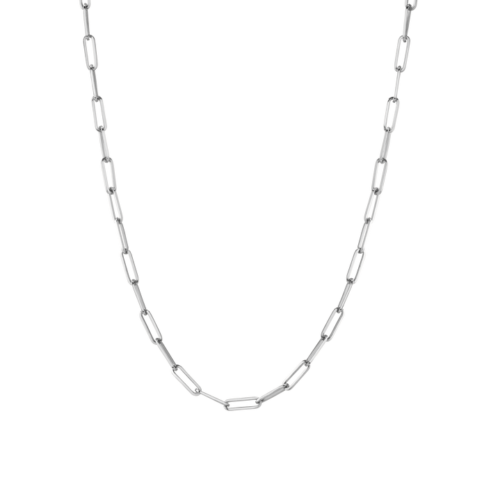 Large Chain Necklace White Gold Vermeil 14K 18K 18in First