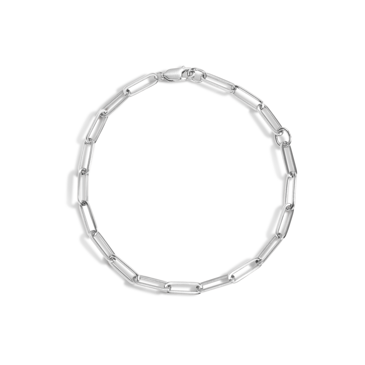 Large Chain Bracelet White Gold Vermeil 14K 18K
