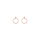 Circle Earrings with Diamond Bar