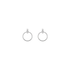 Circle Earrings with Diamond Bar