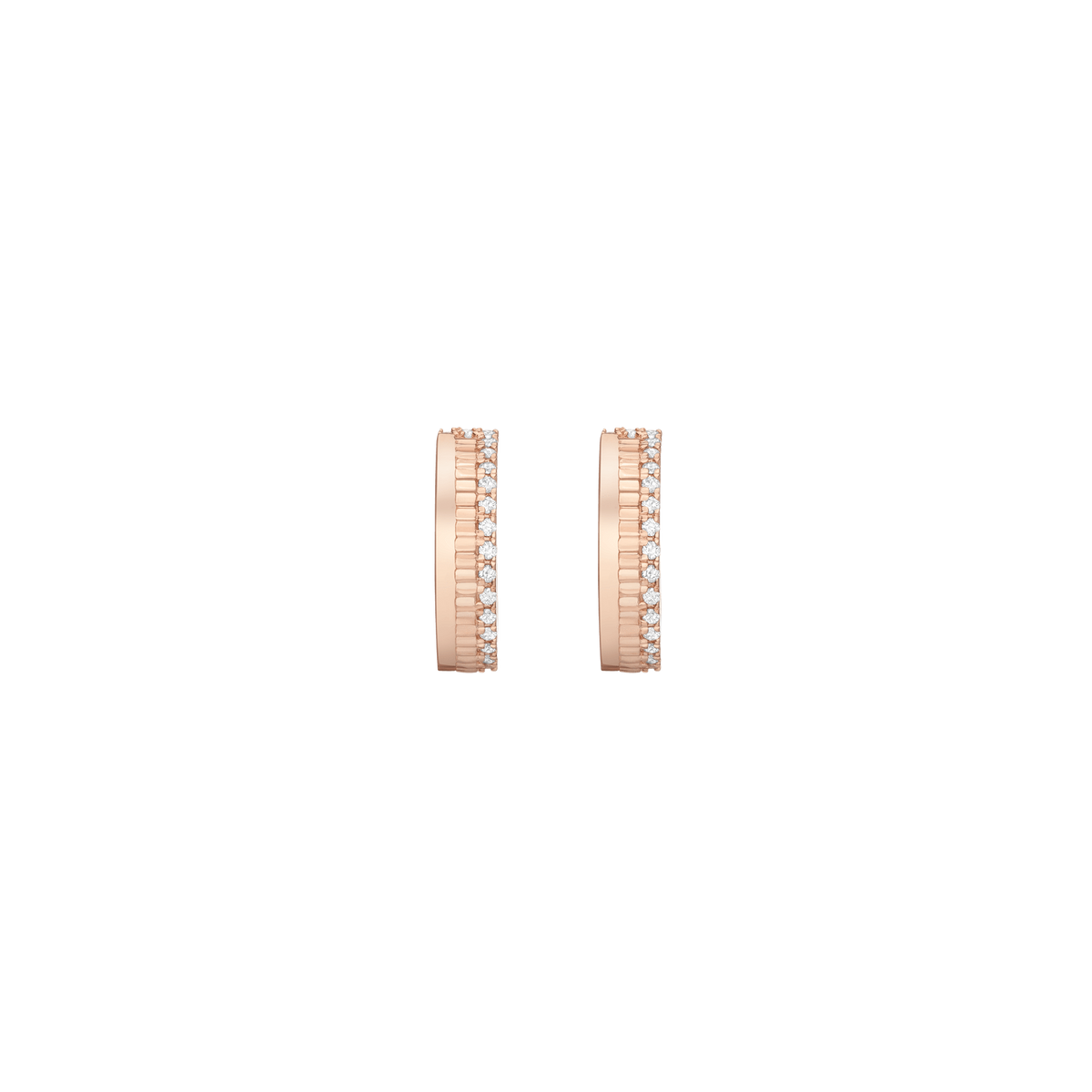 Diamond Infinity Hoops Rose Gold Vermeil 14K 18K Pair Single | 