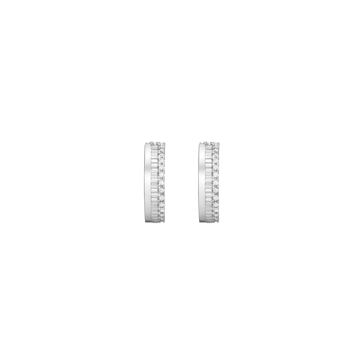 Diamond Infinity Hoops White Gold Vermeil 14K 18K Pair Single | 
