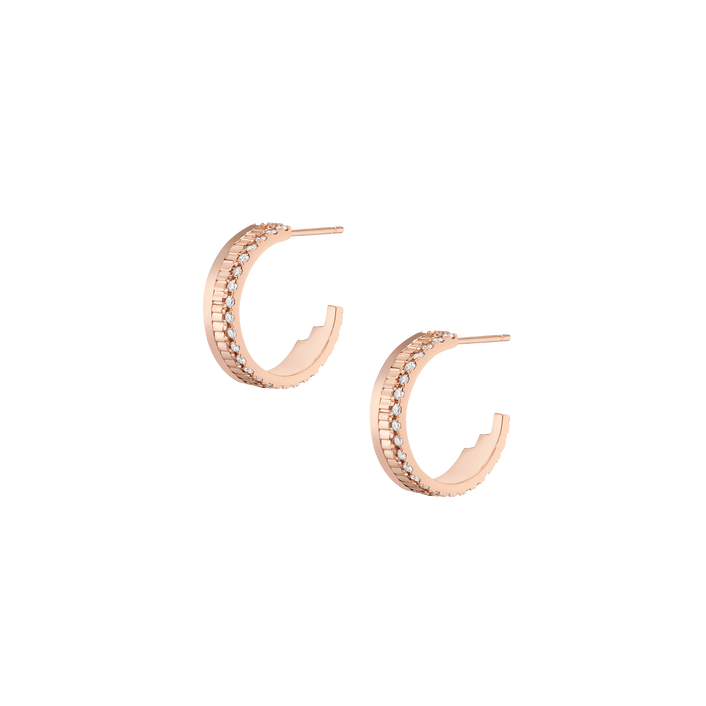 Diamond Infinity Hoops Rose Gold Vermeil 14K 18K Pair Single | First