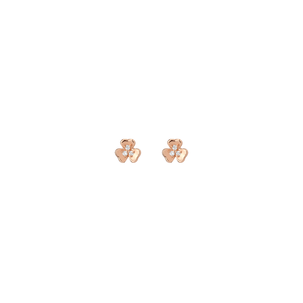 Clover Stud Earrings Rose Gold 14K 18K Gold Single | Pair First
