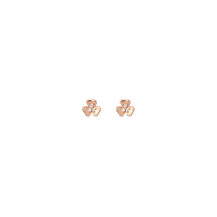 Clover Stud Earrings Rose Gold 14K 18K Gold Single | Pair First