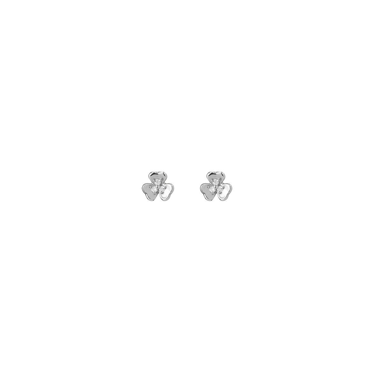 Clover Stud Earrings White Gold 14K 18K Gold Single | Pair First
