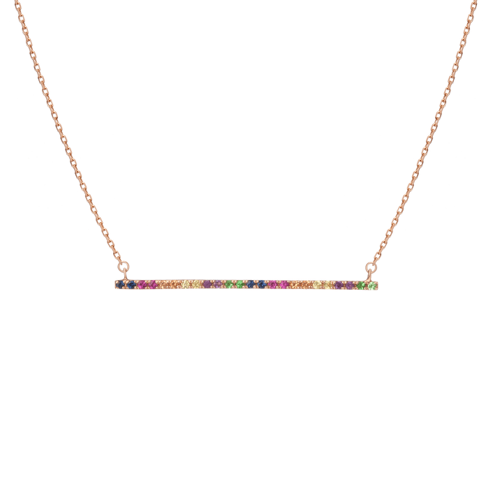 Kaleidoscope Bar Pendant Rose Gold 14K 18K First