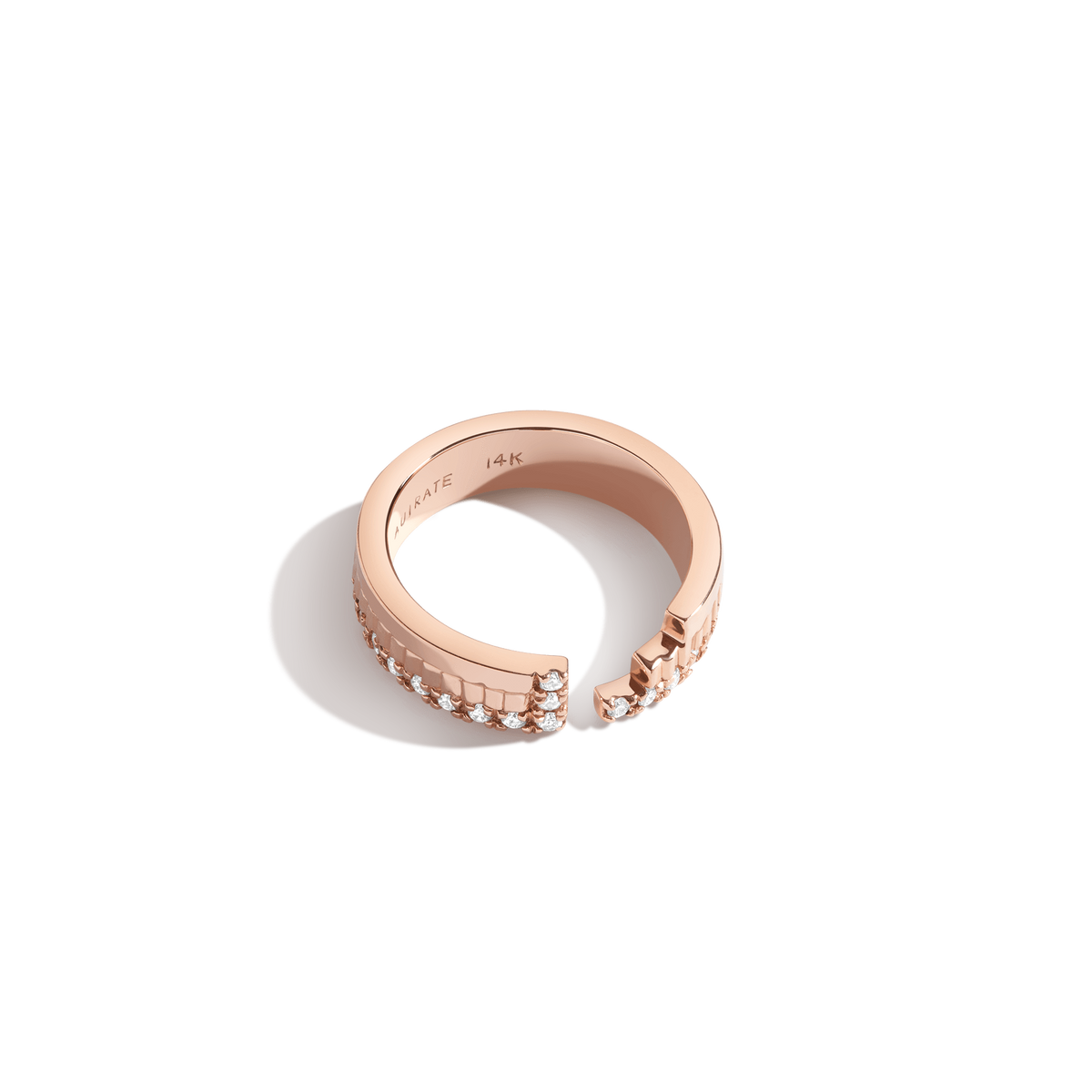 Diamond Infinity Ring Rose Gold Vermeil 14K 18K Side