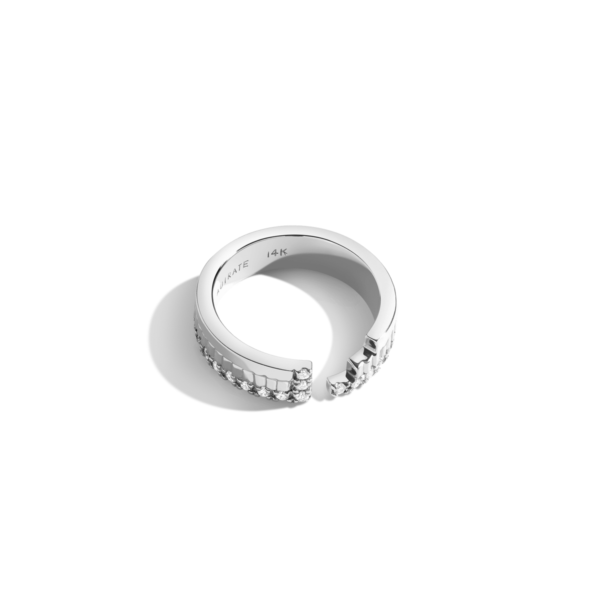 Diamond Infinity Ring White Gold Vermeil 14K 18K Side
