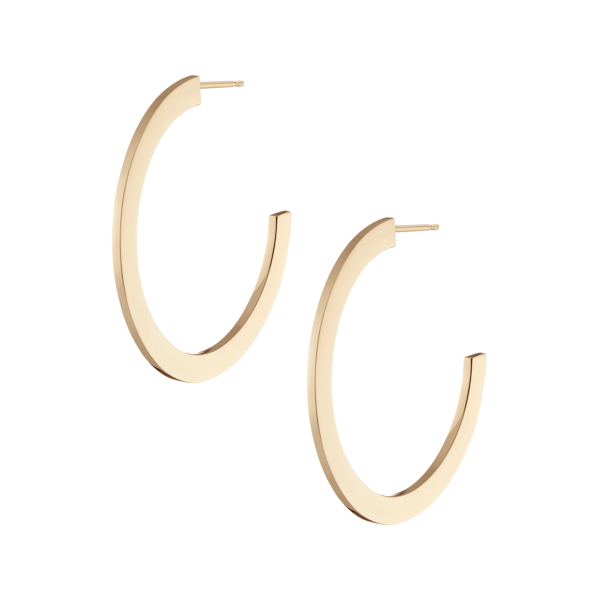 Long Beam Hoops Yellow Gold Vermeil 14K 18K Single | Pair First