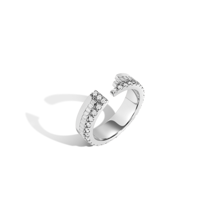 Diamond Infinity Ring White Gold Vermeil 14K 18K First