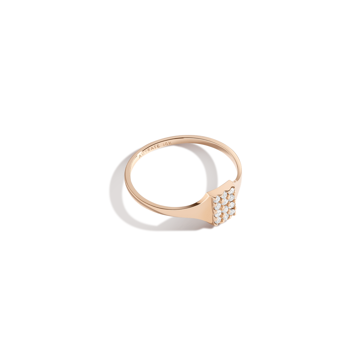 Diamond Signet Ring Yellow Gold 14K 18K