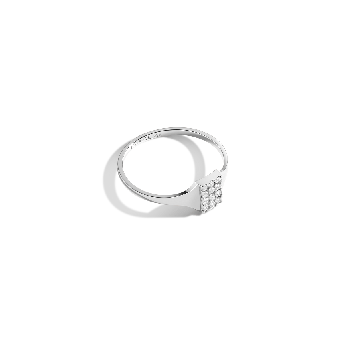 Diamond Signet Ring White Gold 14K 18K