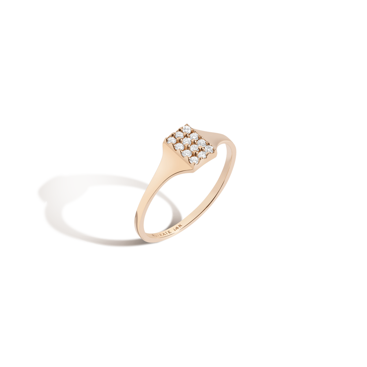 Diamond Signet Ring Yellow Gold 14K 18K First